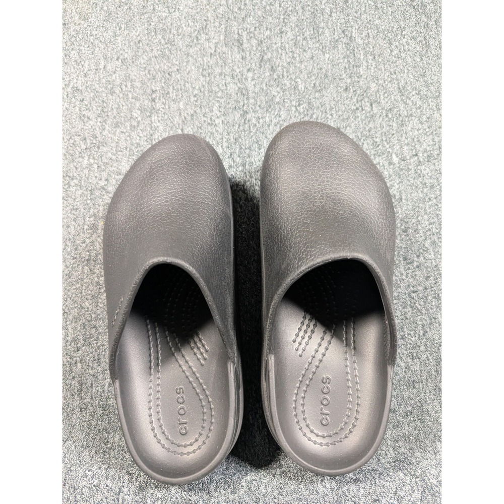 Crocs Stomp Loafer Clog Black Platform Slip On Shoes Womens Size 5 209347